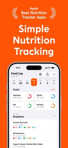 Foodnoms interface in developer-supplied App Store artwork