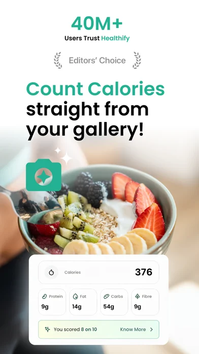 Healthify interface in developer-supplied App Store artwork