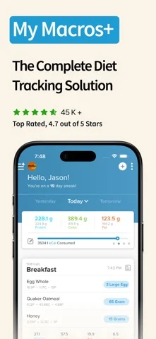 My Macros+ interface in developer-supplied App Store artwork
